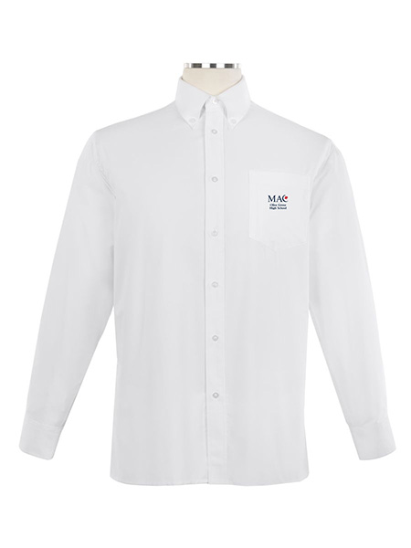Long Sleeve Printed Oxford Shirt with Button Down Collar - Unisex