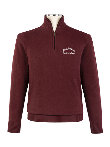 Quarter Zip Embroidered Sweater