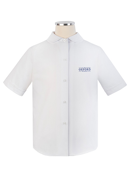 Short Sleeve Peter Pan Embroidered Blouse - Female