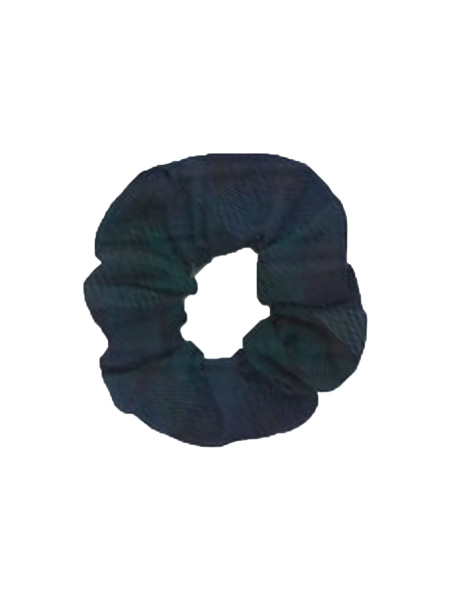 Navy Black Watch plaid hair scrunchie