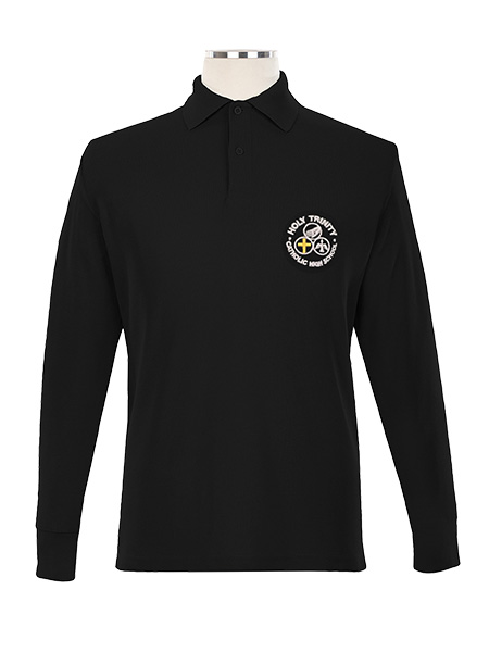 Long Sleeve Pique Embroidered Golf Shirt - Unisex