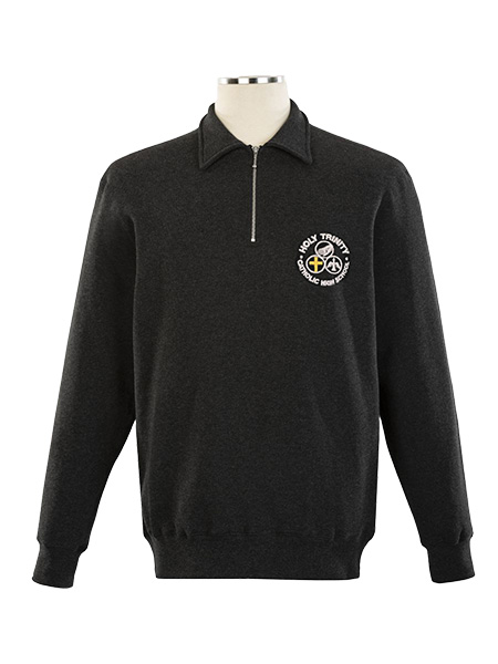 1/4 Zip Polo Embroidered Sweat Top - Unisex