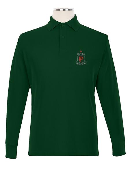 Long Sleeve Pique Embroidered Golf Shirt - Unisex