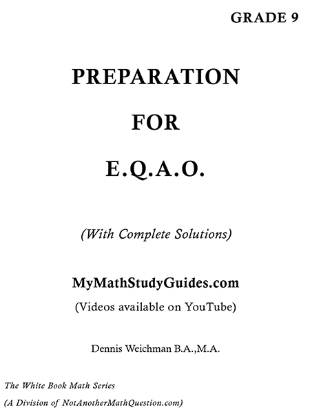 Preparation for E.Q.A.O Grd. 9