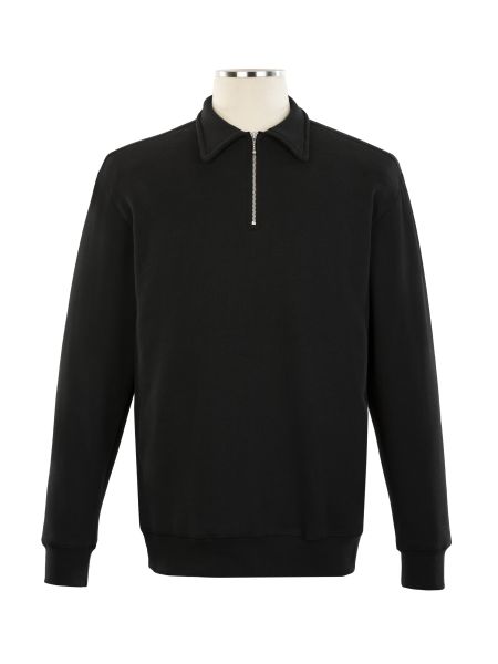 1/4 Zip Polo Embroidered Sweat Top - Unisex