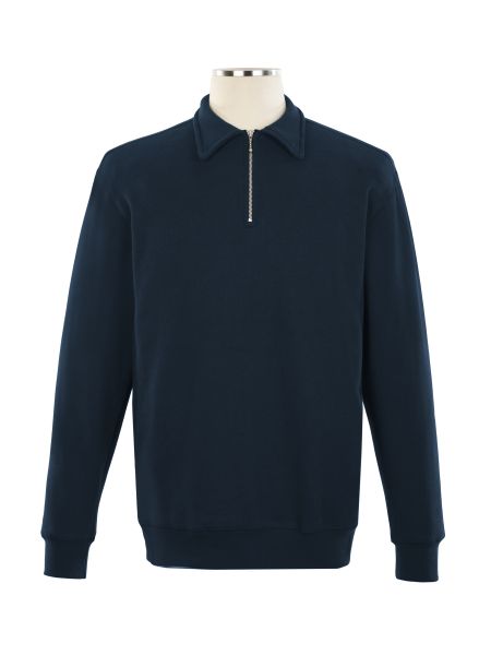 1/4 Zip Polo Embroidered Sweat Top - Unisex